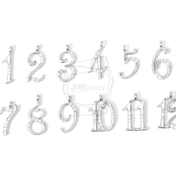 PDT-1378-MR [2 件] 數字吊墜，數字吊墜 (1) / 5mm X 15mm 第3張的照片