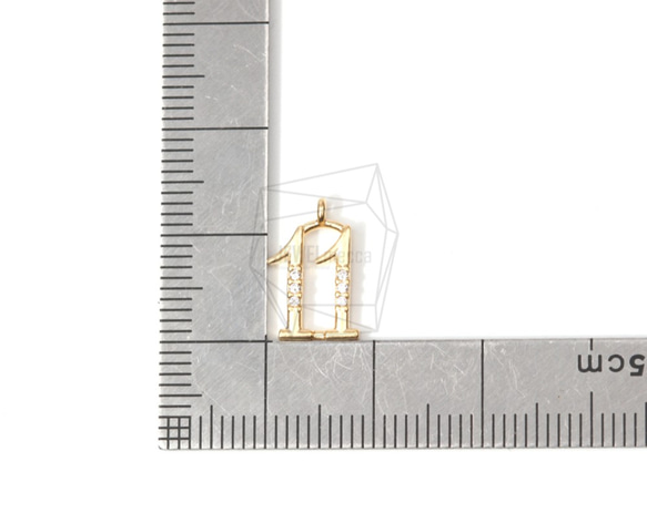 PDT-1388-MG [2 件] 數字吊墜，數字吊墜 (11) / 10mm X 15mm 第5張的照片