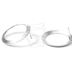 ERG-648-MR [2 件] 圓環耳環，圓環拉絲紋理耳釘 第3張的照片