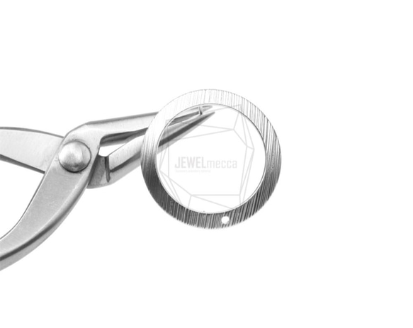ERG-648-MR [2 件] 圓環耳環，圓環拉絲紋理耳釘 第4張的照片