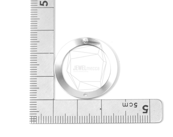 ERG-648-MR [2 件] 圓環耳環，圓環拉絲紋理耳釘 第5張的照片