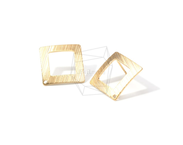 ERG-649-MG【2個入り】スクエア ピアス,Square Brushed Texture Post Earring 2枚目の画像