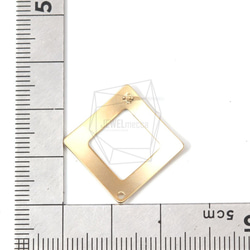 ERG-649-MG [2 件] 方形耳環，方形拉絲紋理耳釘 第5張的照片