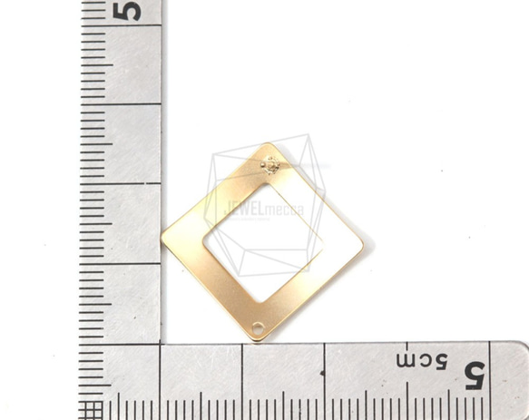 ERG-649-MG [2 件] 方形耳環，方形拉絲紋理耳釘 第5張的照片