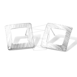 ERG-649-MR【2個入り】スクエア ピアス,Square Brushed Texture Post Earring 1枚目の画像