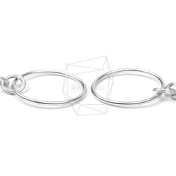 ERG-652-MR【2個入り】トリプルリンクリングピアス,Triple Linked Rings Post 3枚目の画像