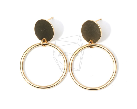 ERG-653-MG【2個入り】ダブルサークルピアス,Two Circles Post Earring 1枚目の画像