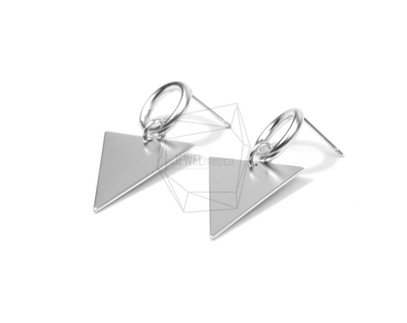 ERG-654-MR [2 件] 三角耳環，三角耳釘 第3張的照片