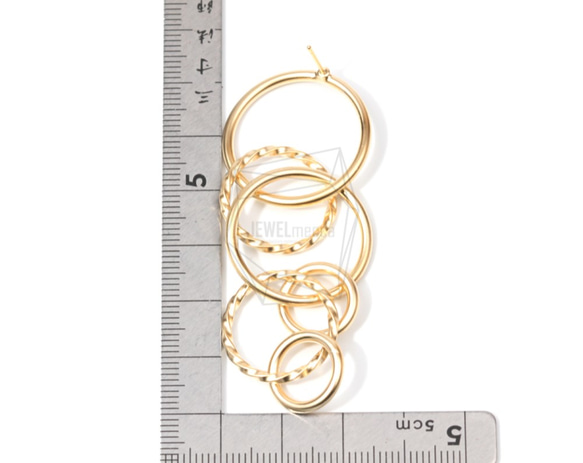 ERG-657-MG [2 件] 多圈耳環，多環環柱 第5張的照片