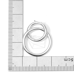 ERG-658-MR [2 件] 雙環耳環，小兩個連環耳釘 第5張的照片