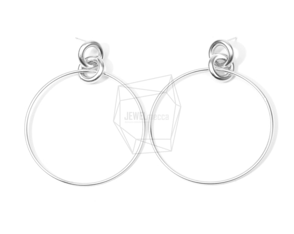 ERG-660-MR【2件】鏈環耳環，鏈環耳環 第1張的照片