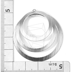 PDT-1421-MR【2個入り】トリプルサークルペンダント,Triple Circles Brushed Textur 5枚目の画像