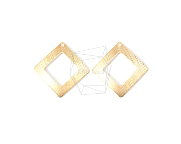 PDT-1426-MG【2個入り】ロンバスペンダント,Rhombus Brushed Texture pendant 1枚目の画像