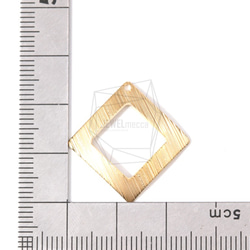 PDT-1426-MG【2個入り】ロンバスペンダント,Rhombus Brushed Texture pendant 5枚目の画像