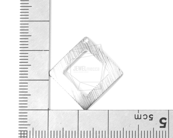 PDT-1426-MR [2件]菱形拉絲紋理吊墜 第5張的照片