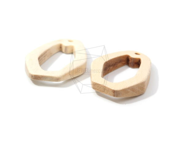 BSC-454-G【4個入り】ダイヤモンドウッドビーズ,rhombus Wooden Beads 2枚目の画像