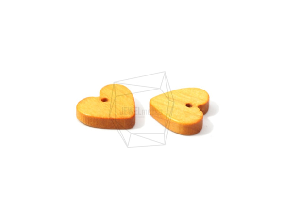 BSC-461-G【4個入り】ハートウッドビーズ,heart Wooden Beads /13mm x 13mm 3枚目の画像