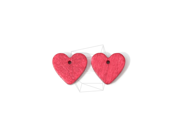 BSC-467-G【4個入り】ハートウッドビーズ,heart Wooden Beads /13mm x 13mm 1枚目の画像