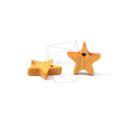 BSC-468-G【4個入り】スターウッドビーズ,Star Wooden Beads /12mm x 12mm 3枚目の画像