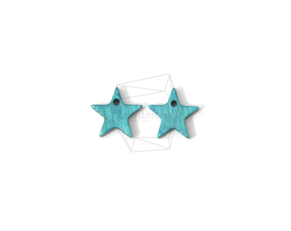 BSC-472-G【4個入り】スターウッドビーズ,Star Wooden Beads /12mm x 12mm 1枚目の画像