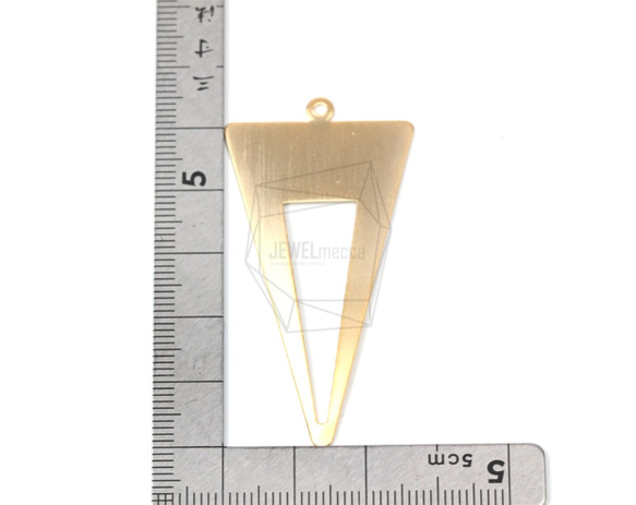 PDT-1390-MG【2件】三角形吊墜，三角形中有一個孔 第5張的照片