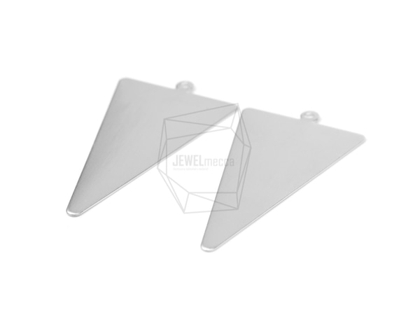 PDT-1391-MR【2個入り】トライアングルペンダント,Triangle Pendant Brushed Textu 2枚目の画像