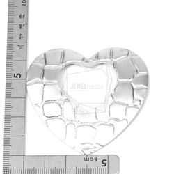 PDT-1392-MR【2個入り】エンボスハートペンダント,Embossed Heart Brushed Texture 5枚目の画像