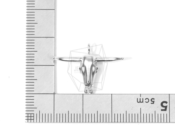 PDT-1410-MR【2個入り】ブルヘッドペンダント,bull head pendant/25mm X 15mm 5枚目の画像