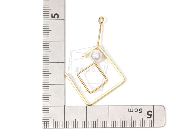 ERG-663-MG【2個入り】ダイヤモンドペンダント,Rhombus Earring Charm 5枚目の画像