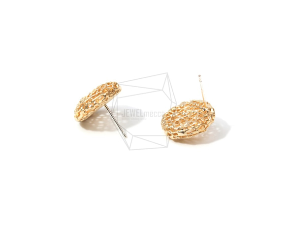 ERG-665-MG【2個入り】ラウンドネットピアス,Netted Round Post Earring 2枚目の画像