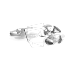 ERG-666-MR【2件】花CZ耳環，花CZ耳環/ 20毫米X 20毫米 第3張的照片
