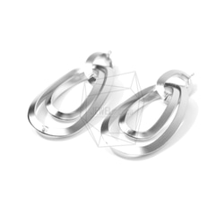 PDT-1429-MR【2個入り】インターロッキングオーバルチャーム,Interlocking Oval Earring 2枚目の画像