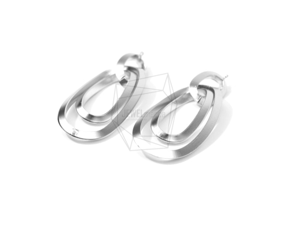 PDT-1429-MR【2個入り】インターロッキングオーバルチャーム,Interlocking Oval Earring 2枚目の画像