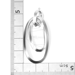 PDT-1429-MR【2件】聯鎖橢圓形耳環，聯鎖橢圓形耳環 第5張的照片