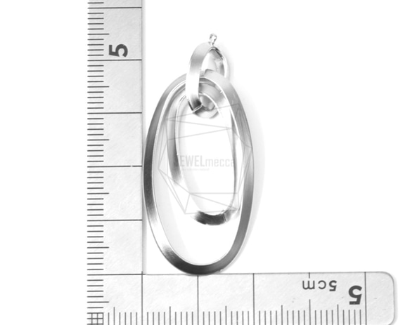 PDT-1429-MR【2件】聯鎖橢圓形耳環，聯鎖橢圓形耳環 第5張的照片