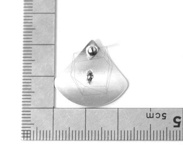 ERG-669-MR【2件】貝殼形耳環，海貝形狀拉絲質地 第5張的照片