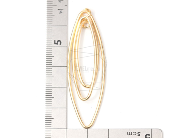 ERG-680-MG【2 件】橢圓形吊墜,橢圓形耳墜 第5張的照片