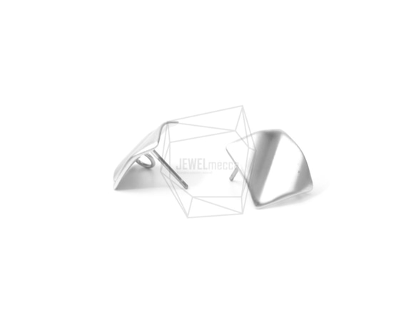 ERG-674-MR【2個入り】 ウェービーダイヤモンド ピアス,Wavy Rhombus Post Earring 2枚目の画像