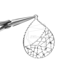 PDT-1446-MR【2個入り】リーフネットペンダント,Leaf Net Teardrop Pendant/30mm 4枚目の画像