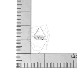 PDT-1447-MR【2個入り】トライアングルペンダント,Triangle with CZ Tennis Chain 5枚目の画像