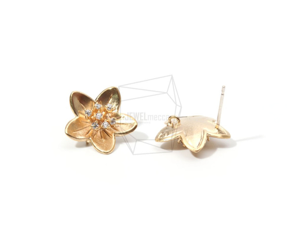 ERG-684-MG【2個入り】ペタルフラワーピアス,5 Petal Flower Post Earring 2枚目の画像