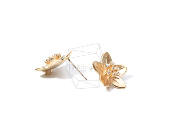 ERG-684-MG【2個入り】ペタルフラワーピアス,5 Petal Flower Post Earring 3枚目の画像