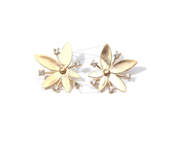 ERG-686-MG【2個入り】ワイルドフラワーピアス,Wild Flower Post Earring 1枚目の画像