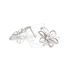 ERG-687-R【2個入り】ワイヤーフラワーピアス,Wire Flower Post Earring 3枚目の画像