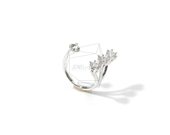 RNG-009-R [1 件] CZ 戒指底座，立方鋯鑲嵌戒指底座 第3張的照片