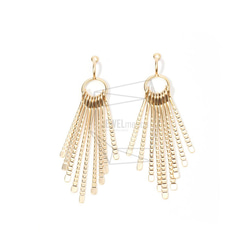 ERG-701-MG【2個入り】タッセルイヤリングチャーム,Gold Tassel Earring Charm 1枚目の画像