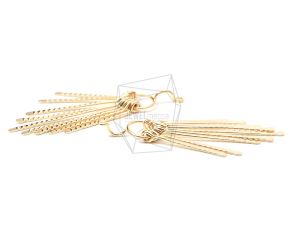 ERG-701-MG【2個入り】タッセルイヤリングチャーム,Gold Tassel Earring Charm 3枚目の画像