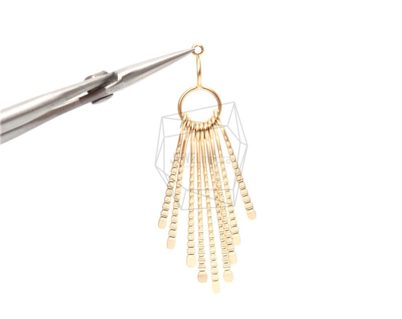 ERG-701-MG【2個入り】タッセルイヤリングチャーム,Gold Tassel Earring Charm 4枚目の画像