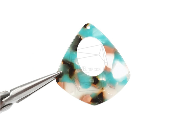 BSC-514-G【4個入り】セルロイドダイヤモンドペンダント,celluloid rhombus pendant 4枚目の画像