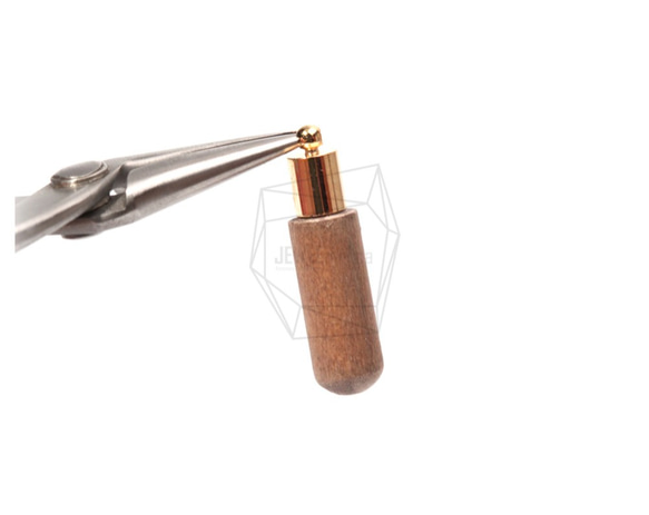 BSC-534-G【2個入り】ウッドビーズペンダント,Cylinder Shape Wooden Bead 3枚目の画像